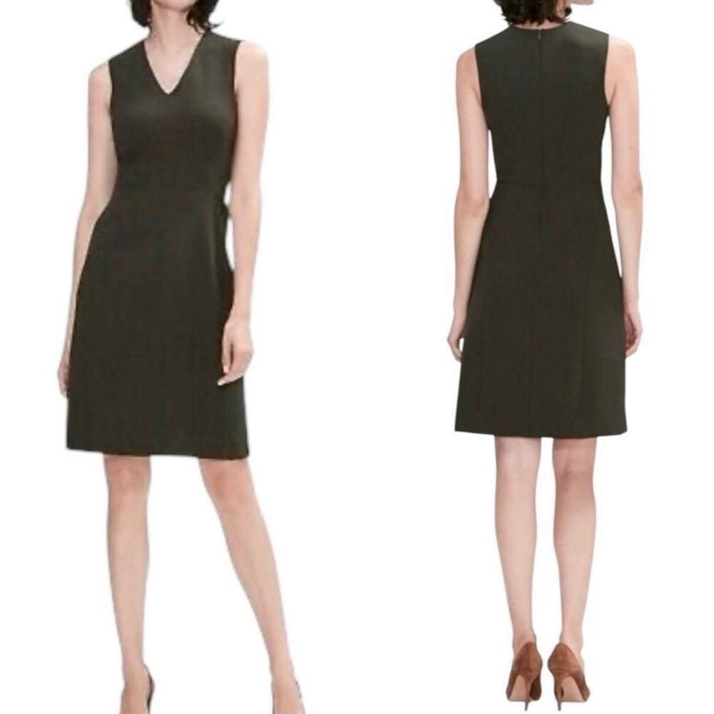 M.M. Lafleur Sleeveless V-neck Career Dress Green 10